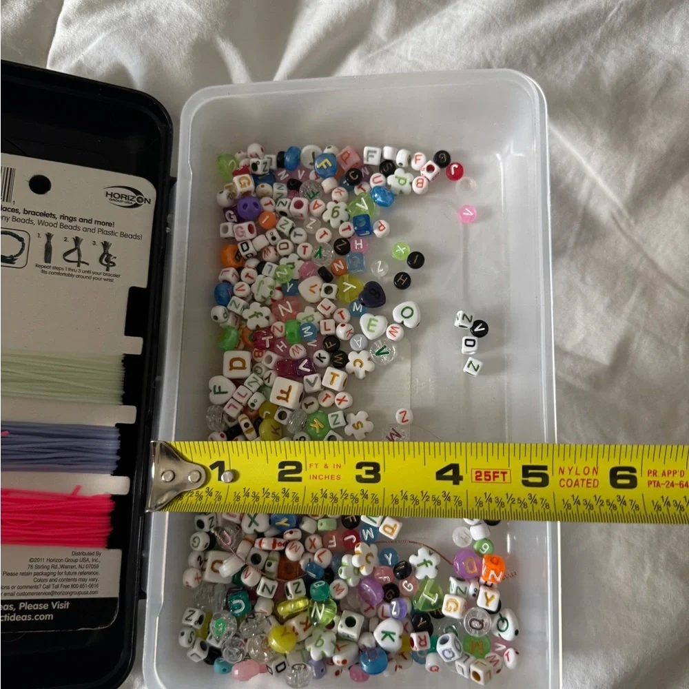 Bulk Alphabet & Shape Bead Lot with Elastic Cord - Friendship Bracelet Kit